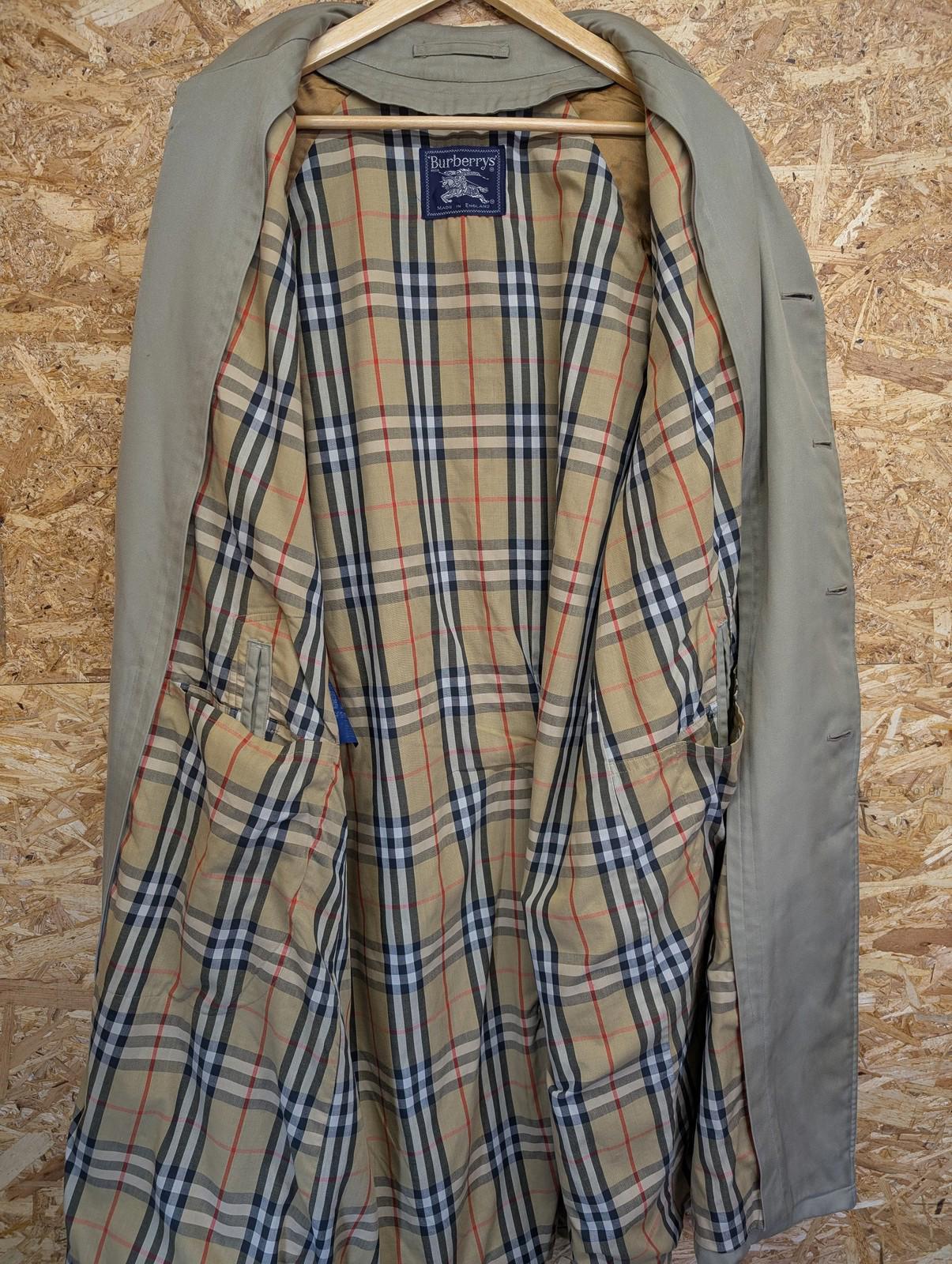Burberrys Trench Coat XL Men Long Classic Beige Nova Check Lining England Made