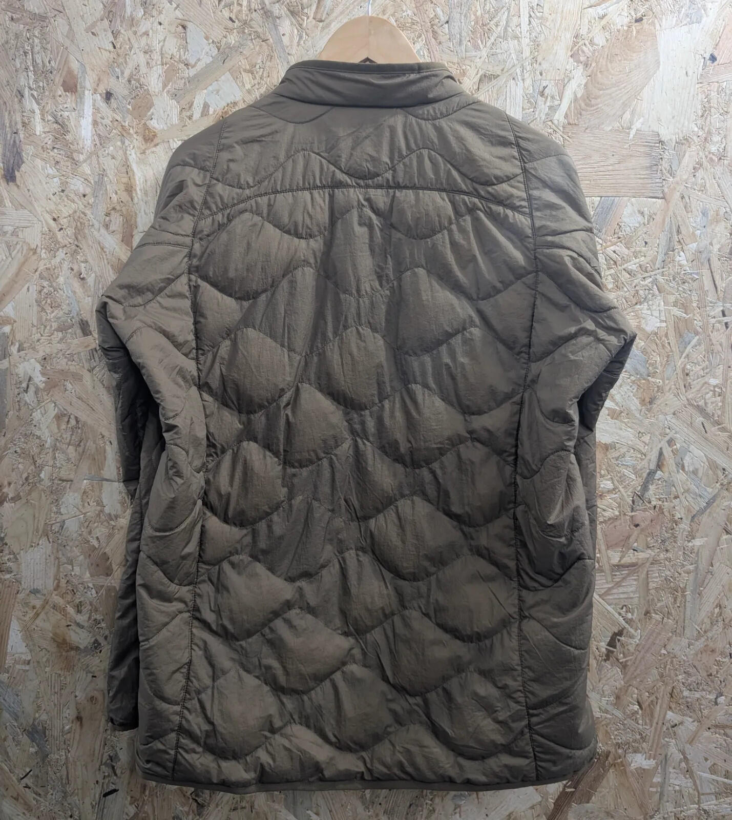 Uniqlo x White Mountaineering Jacket Mens Small Olive Khaki Quilt Hybrid Down
