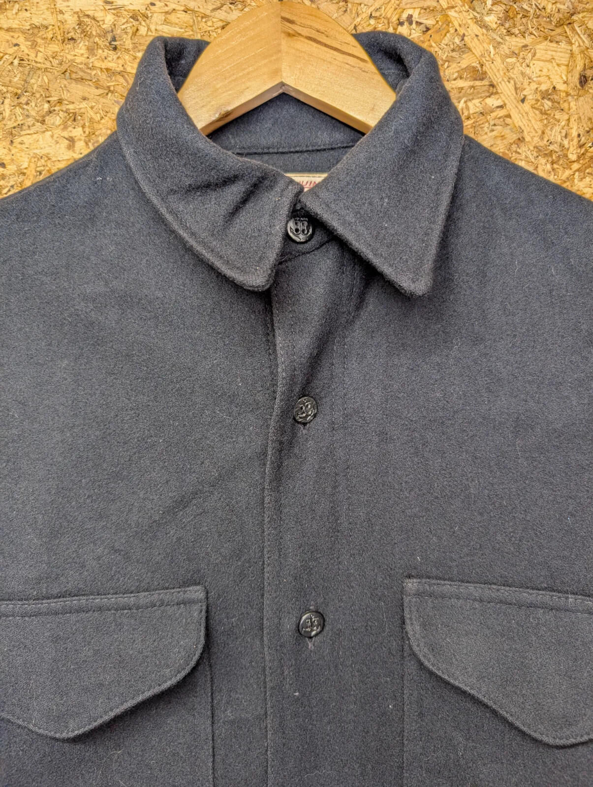 Filson Jac Shirt Large Mens Medium 38 Made USA Wool Cruiser Navy Blue Style 90