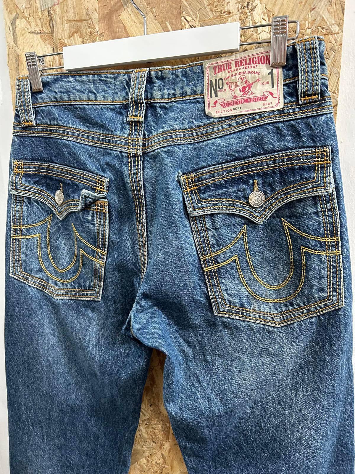 True Religion Ricky Jeans W30 L30 Made In USA Blue Zip Fly Vintage