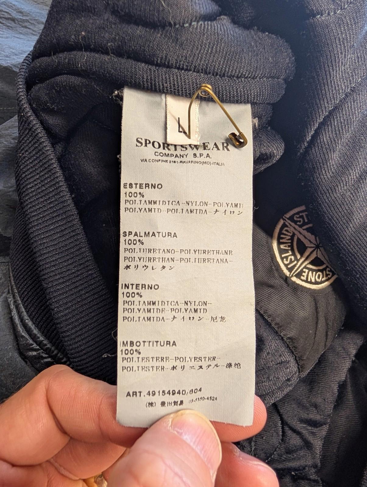 Stone Island Jacket Large Men Nylon Metal 2003 Quilted Hooded Navy Blue Osti