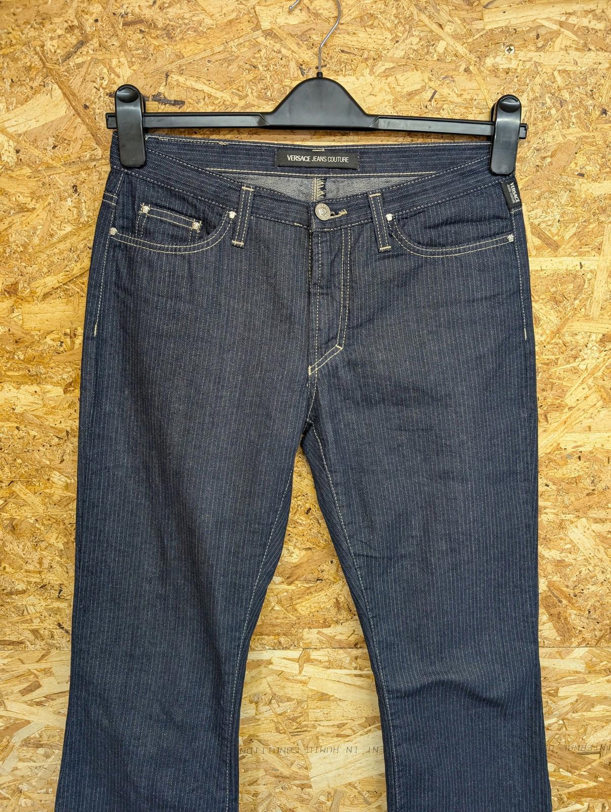 Versace Jeans Couture W28 L33 Women Regular Bootcut Denim Blue Striped Italy