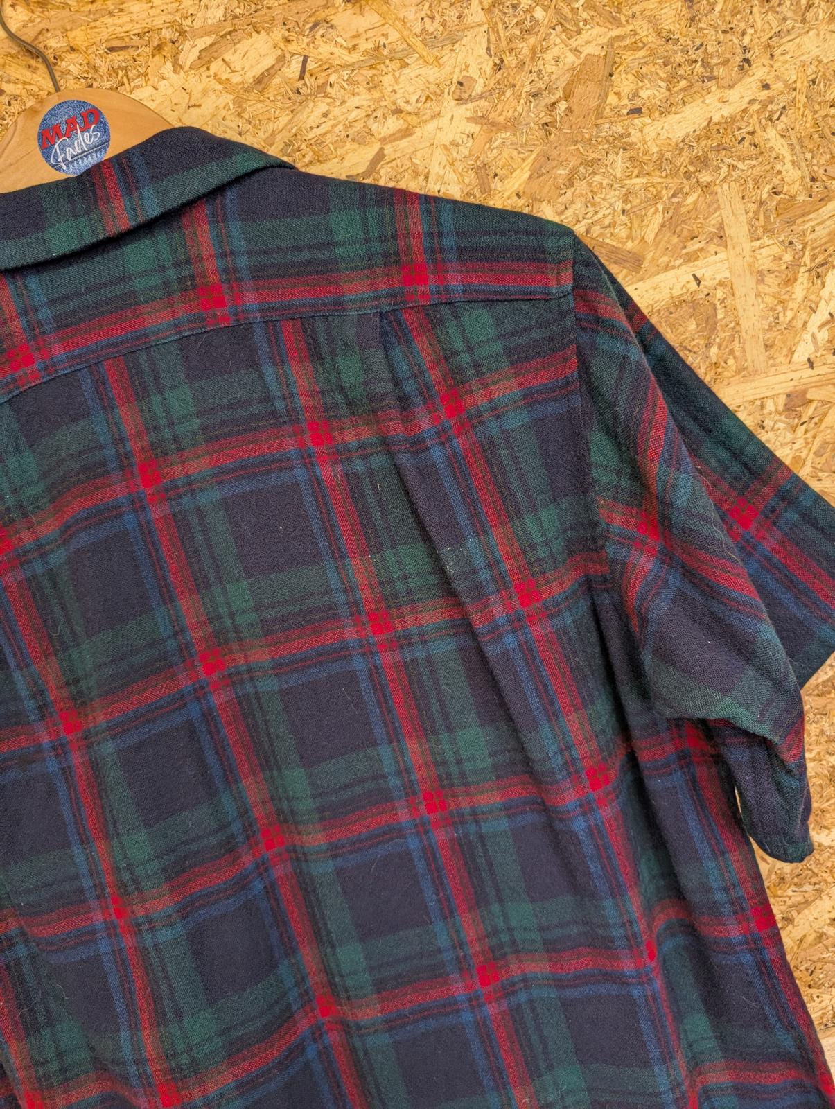Pendleton Lodge Shirt Medium Red Green Navy Tartan Check Plaid Wool Vintage