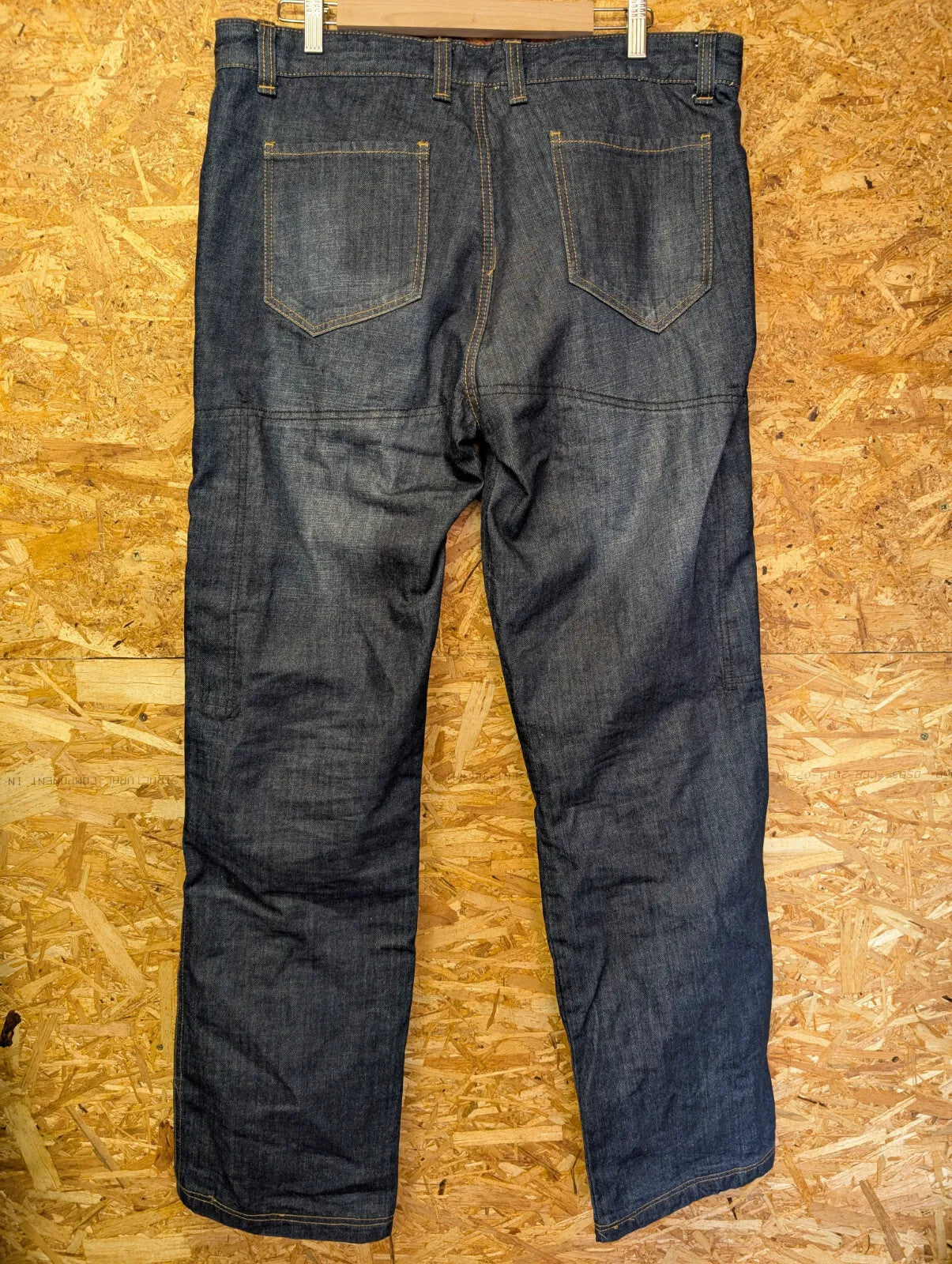 Crane Motorcycle Jeans Mens W36 L34 Dark Blue Wash Denim Zip Fly Bike