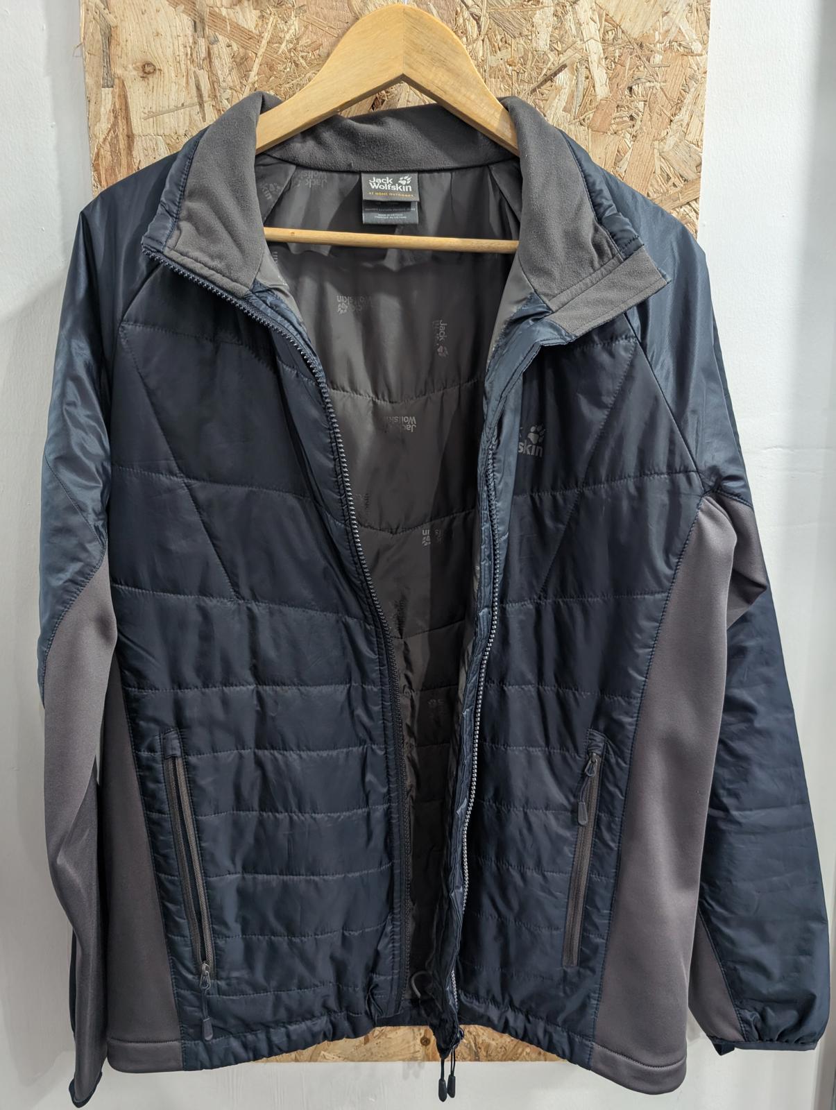Jack Wolfskin Jacket Mens Size Medium Thermosphere Night Blue Grey Navy Full Zip