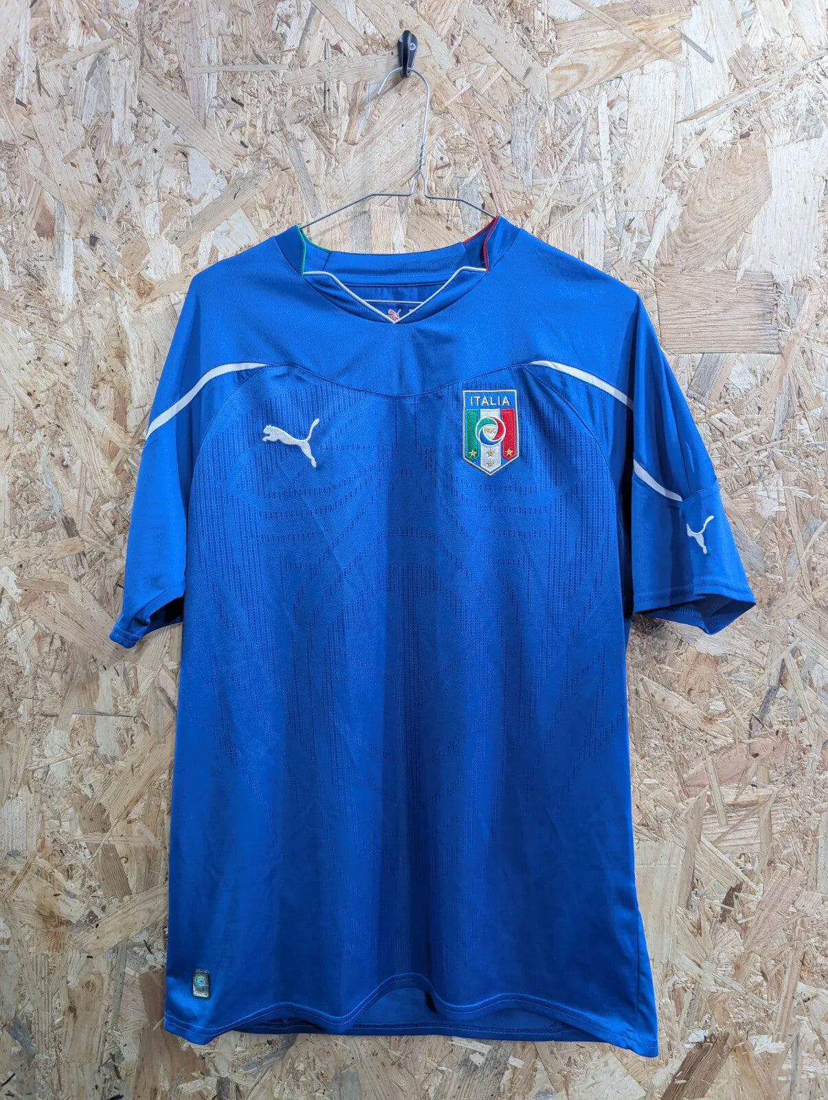 Italy 10/11  Home Top Mens Large Blue Short Sleeve Football Puma International