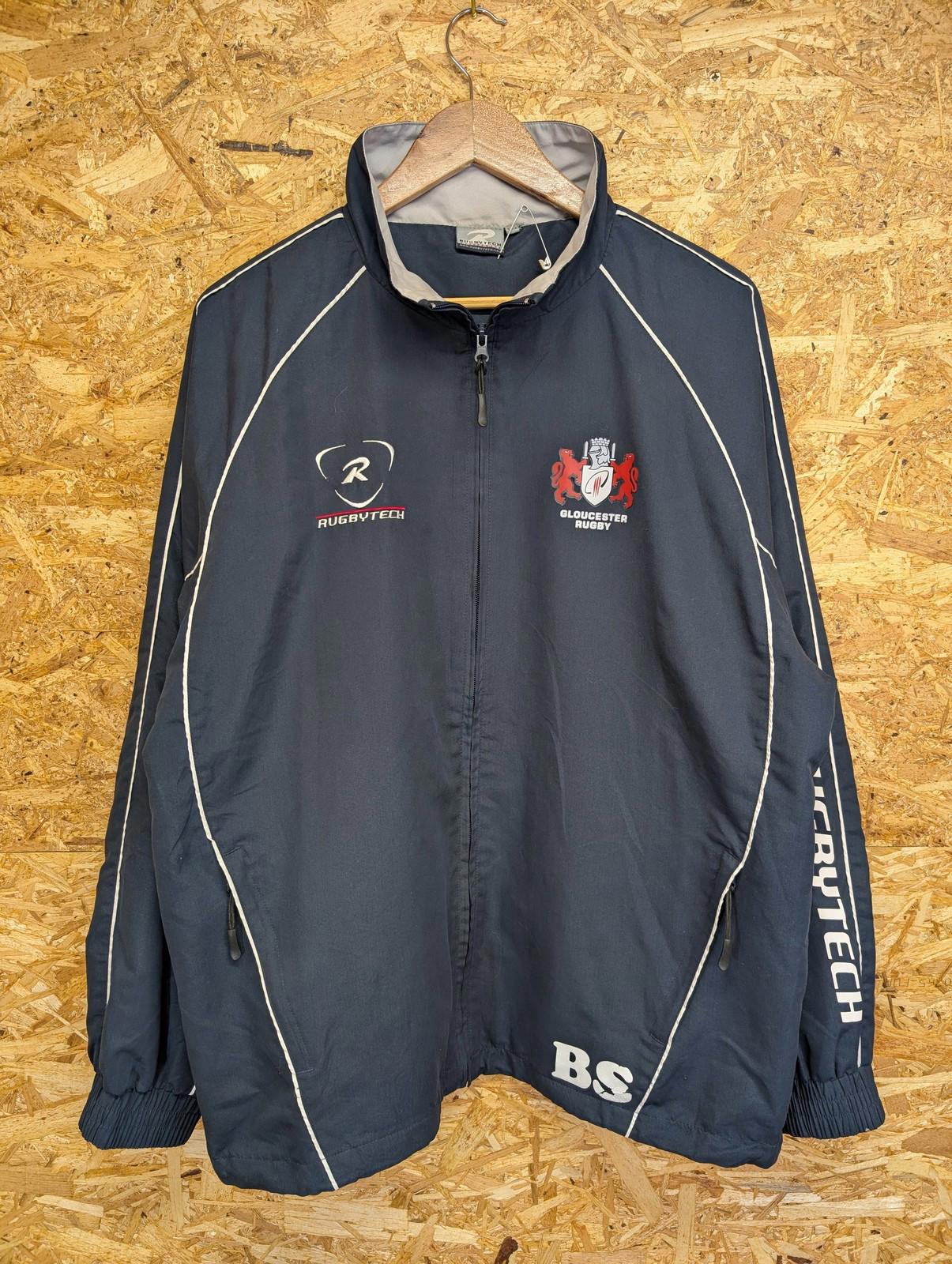 Rugbytech Gloucester Rugby Jacket XL Men Navy Blue Zip Jewson Lightweight