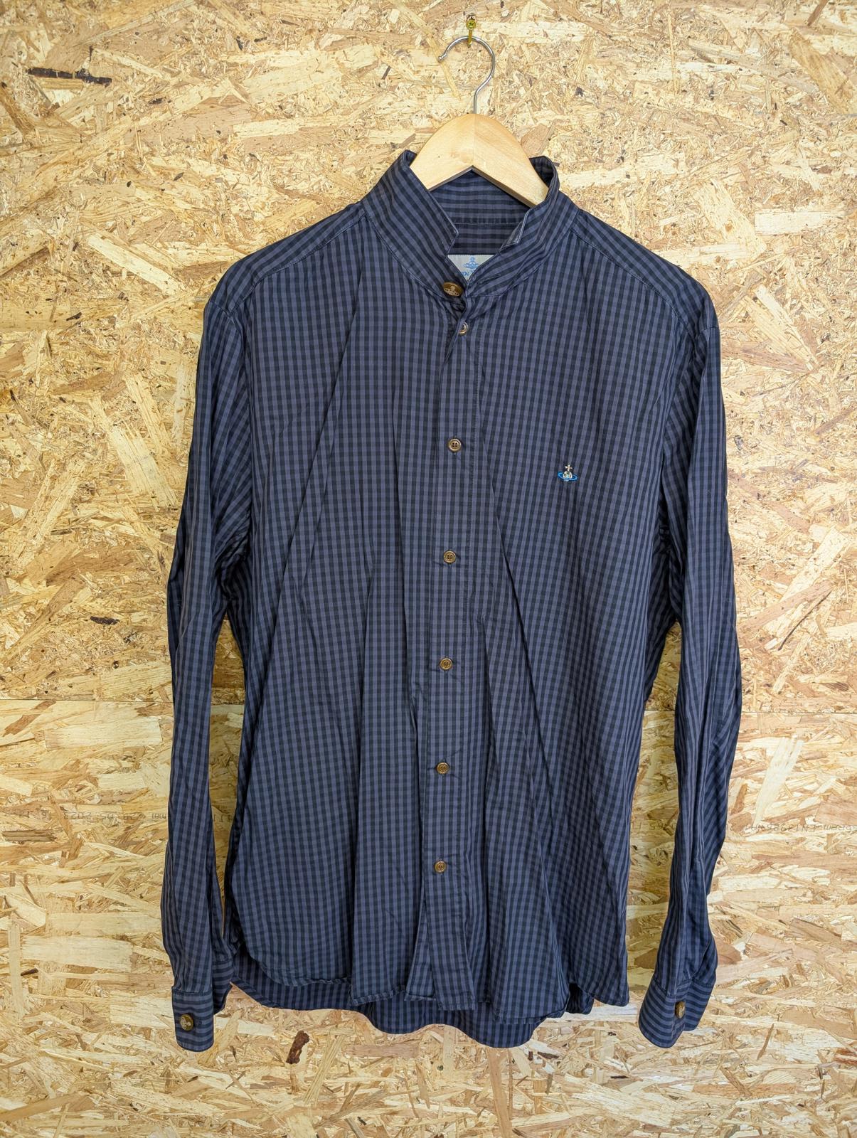 Vivienne Westwood Shirt XL Blue Check Long Sleeve Cotton Vintage