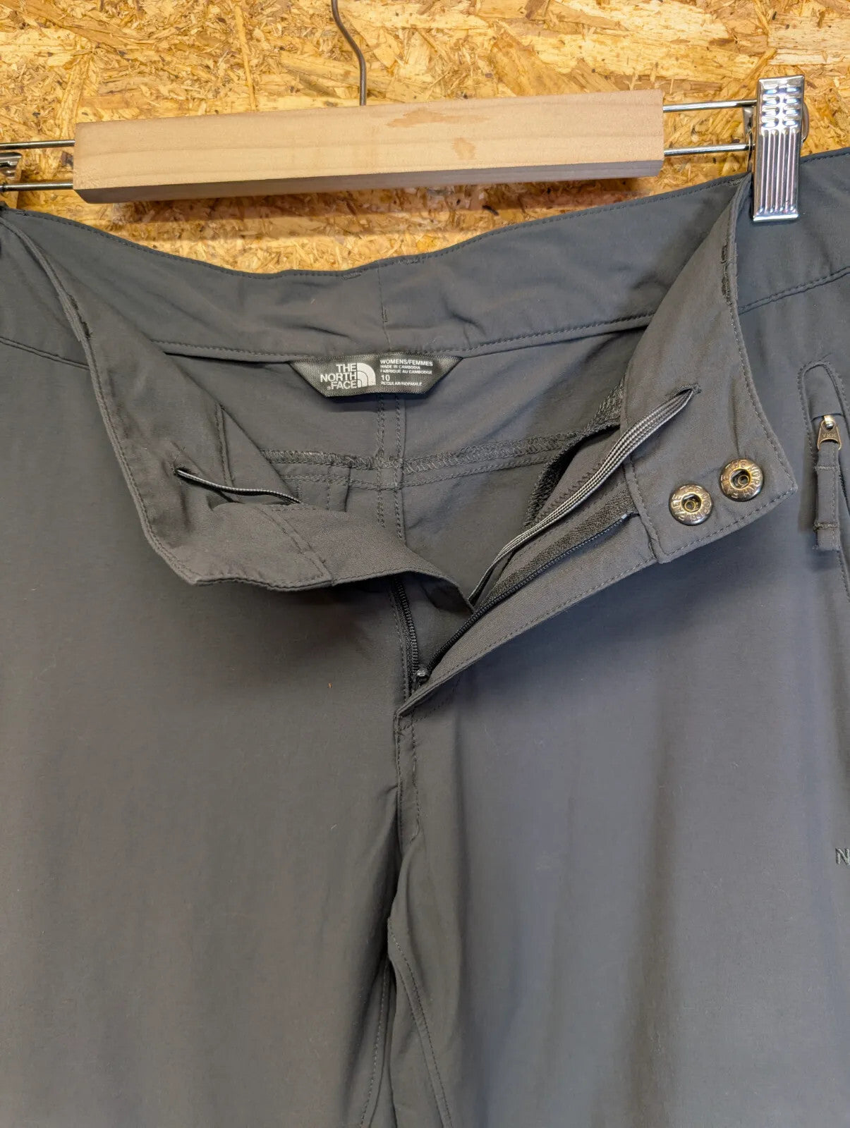 North Face Convertible Pant Women UK 10 W28 L32 Charcoal Zip Off Shorts Trousers