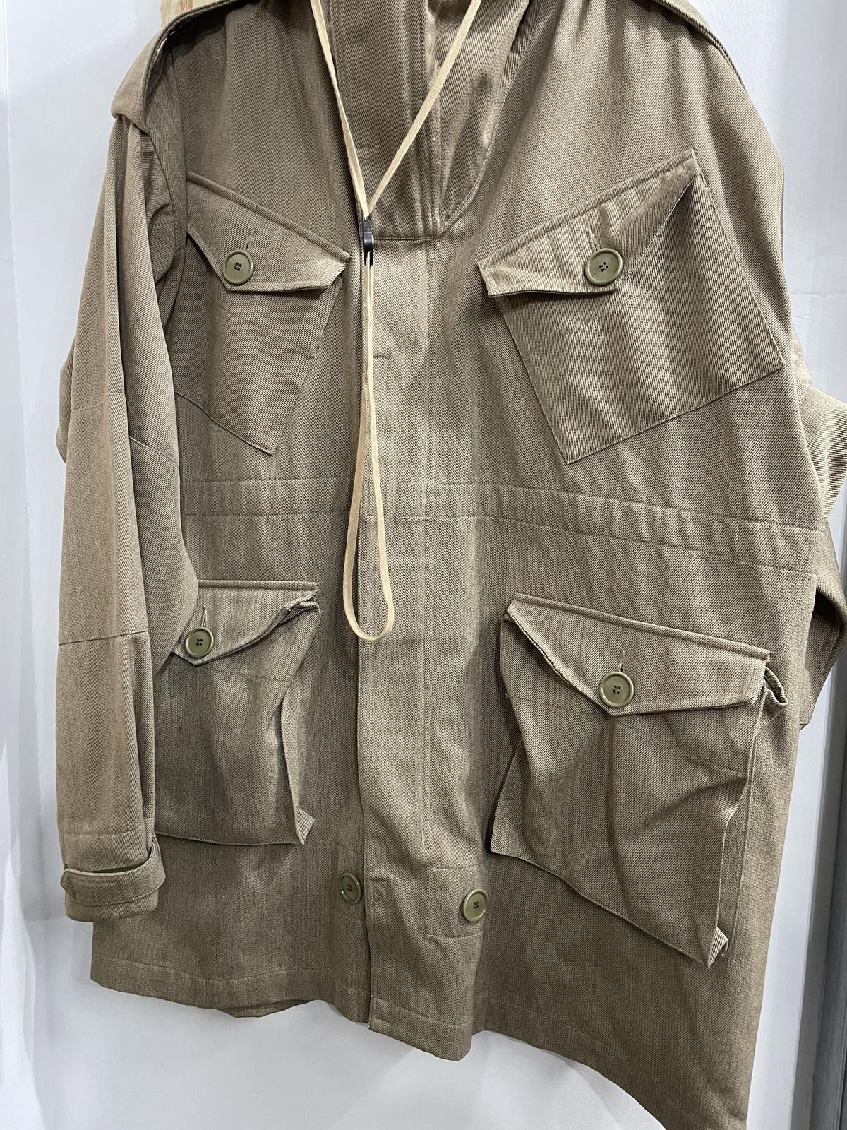 Nigel Cabourn Parka Mens Size 2XL Anorak Waterproof Oatmeal Beige Full Zip Military