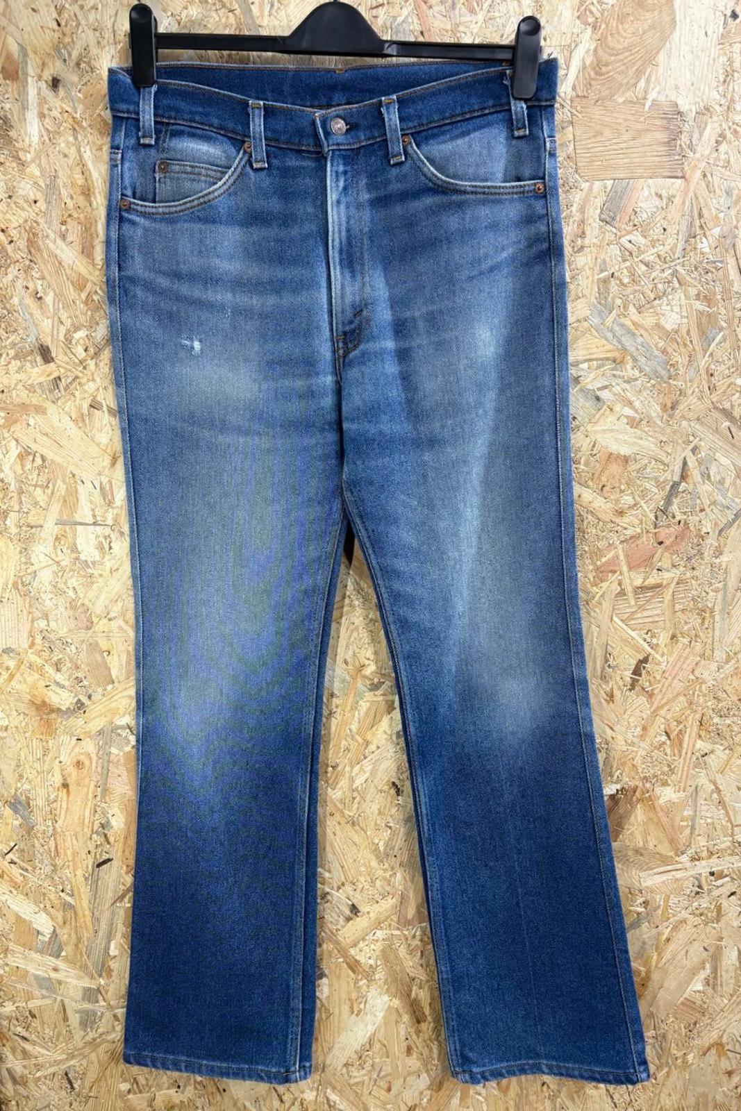 Vintage 80s Levis 517 Blue Bootcut Jeans W34 L32 USA Made Burgundy Tab Zip Fly