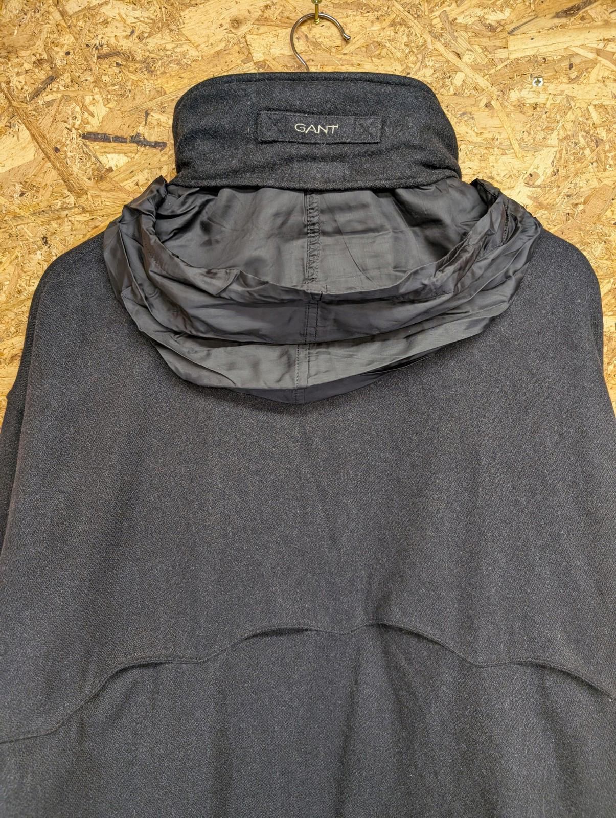 Gant Wool Overcoat Large Men Vintage 90s USA Black Mid-Length Blac Charcoal