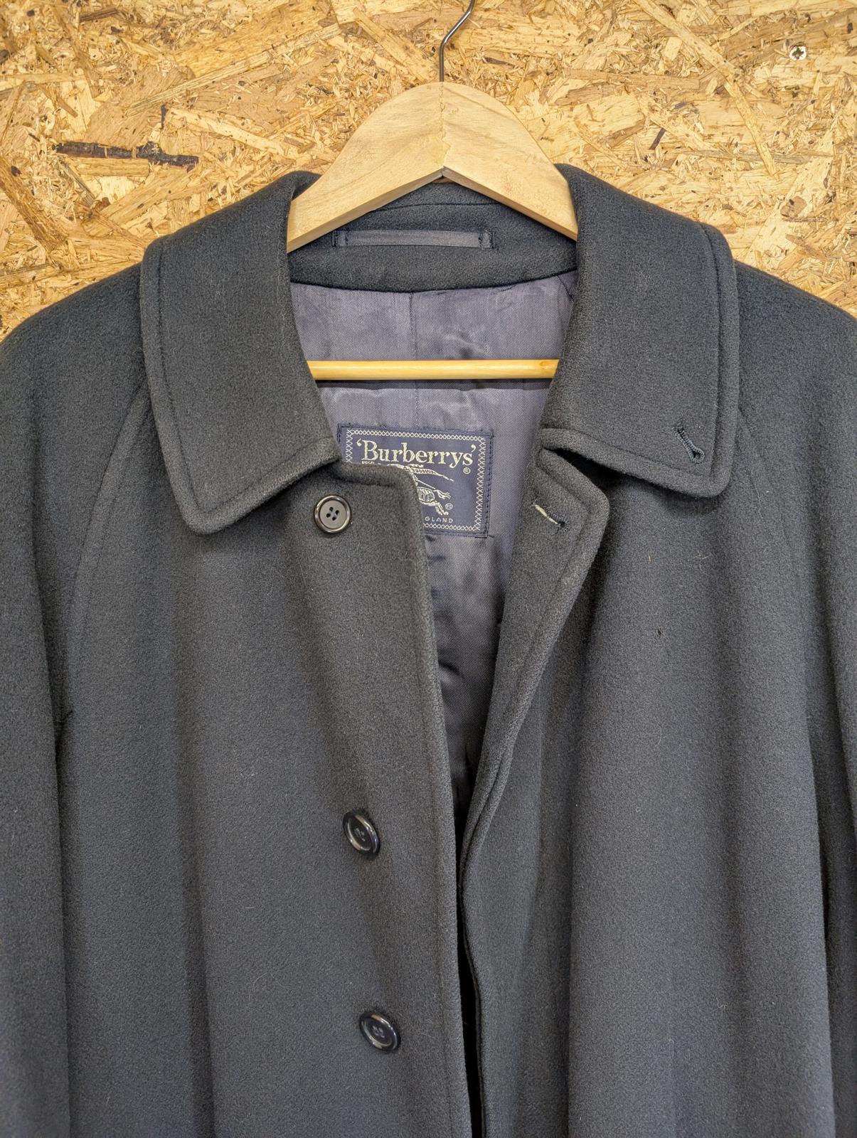 Burberrys London Over Coat XL J624455 Smart Wool Navy Blue CH96D 48 Long