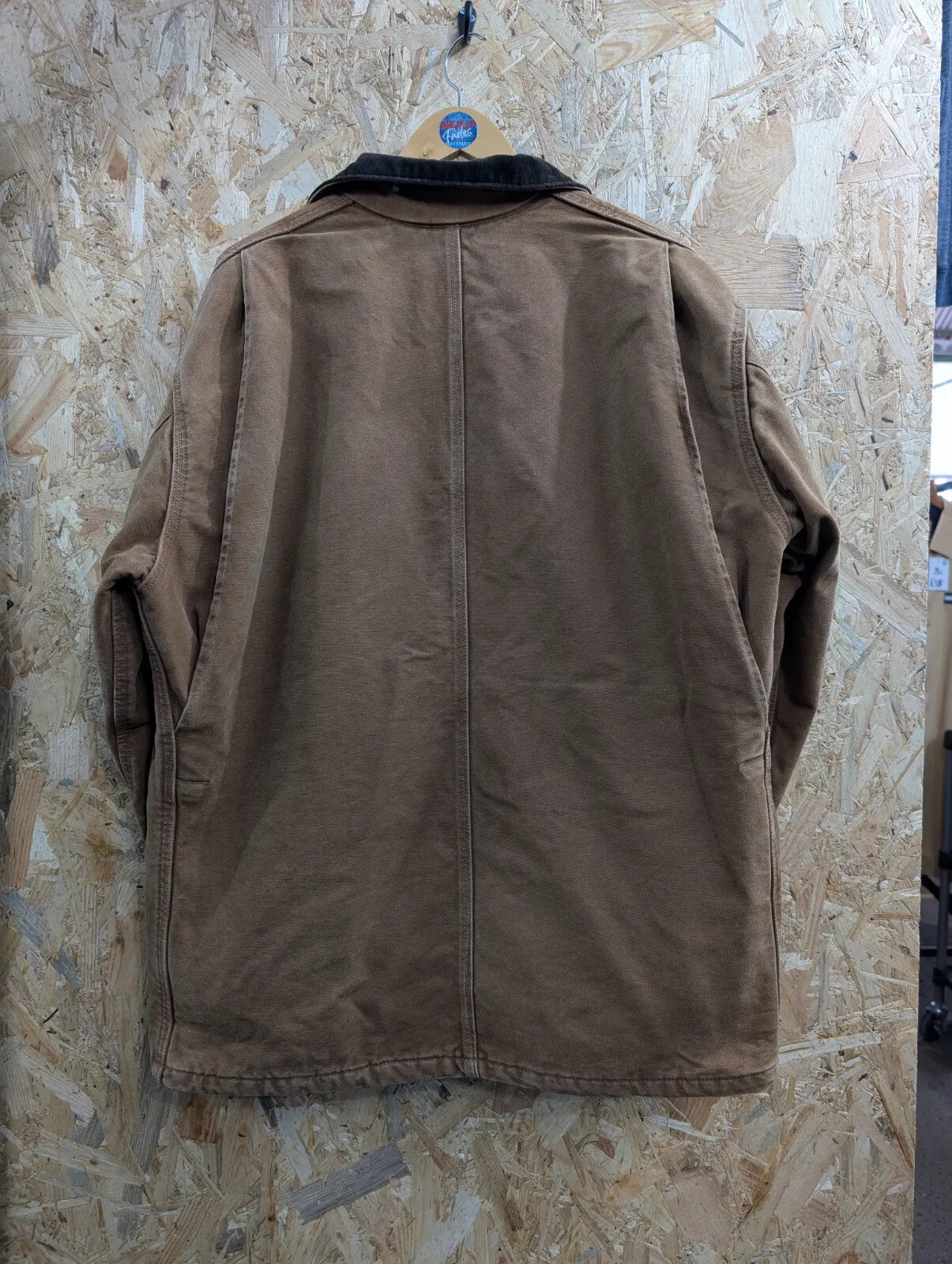 Carhartt Chore Jacket Mens XL Regular Brown Canvas Cord Collar Work Wear Duck