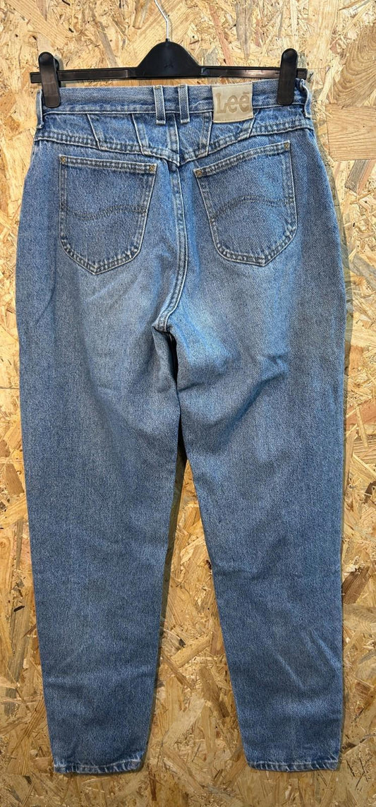 Lee High Waist Jeans W28 L33 USA Vintage 90s Blue Denim Relaxed Fit Tapered Leg