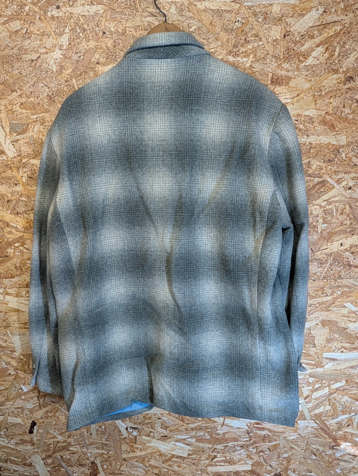 Vintage Armani Wool Chore Jacket Mens Large Plaid Made in Italy Green Check 80s