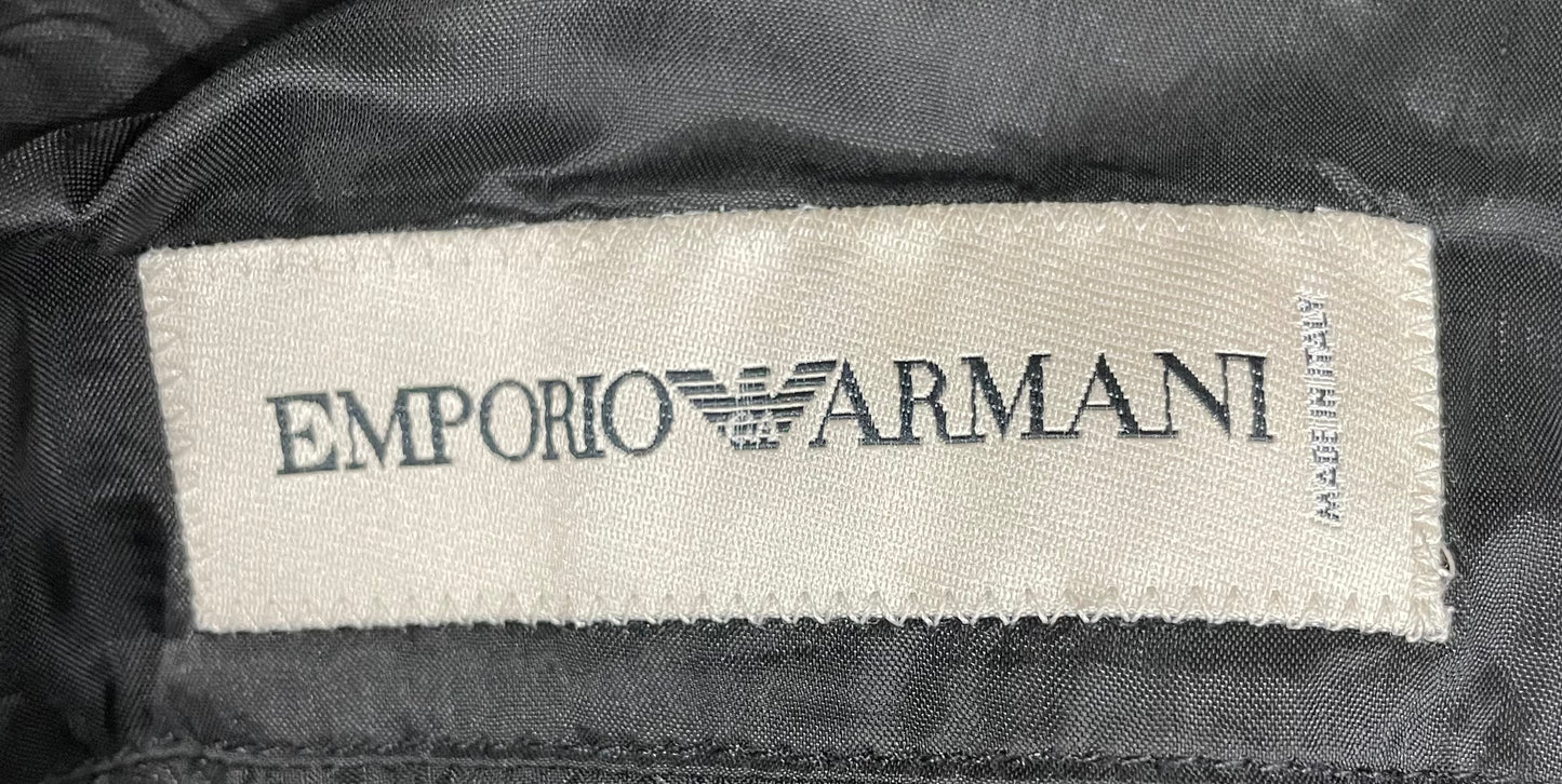 Emporio Armani Black Asymmetric Zip Front Mod Shacket Viscose Mens Large