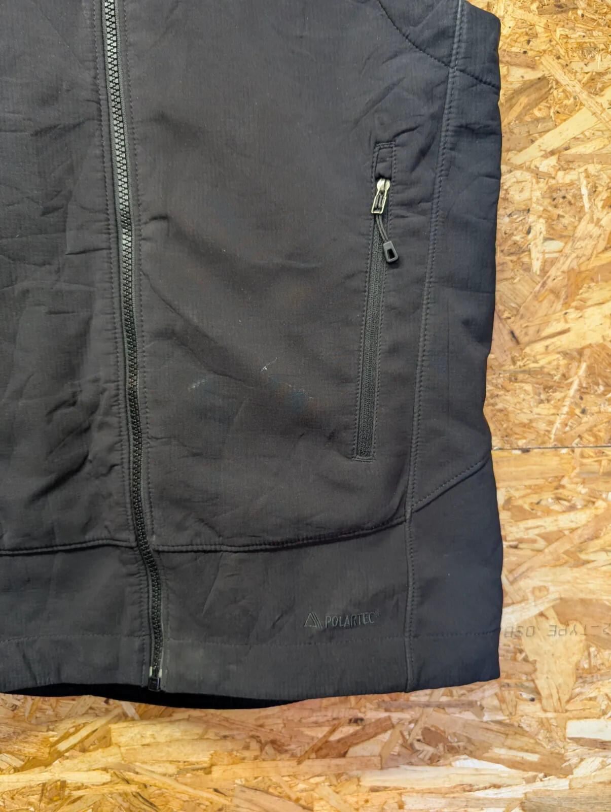 Patagonia Adze Fleece Vest Mens Small Black Polartec Full Zip Stretch Gilet