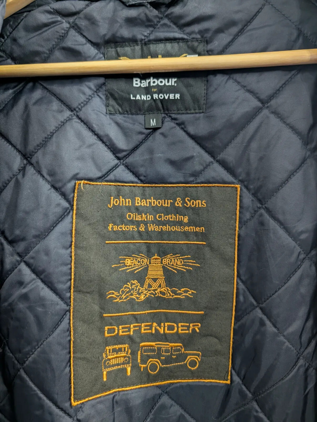 Barbour x Landrover Gillingham Quilted Waxed Jacket Mens Medium Black Defender