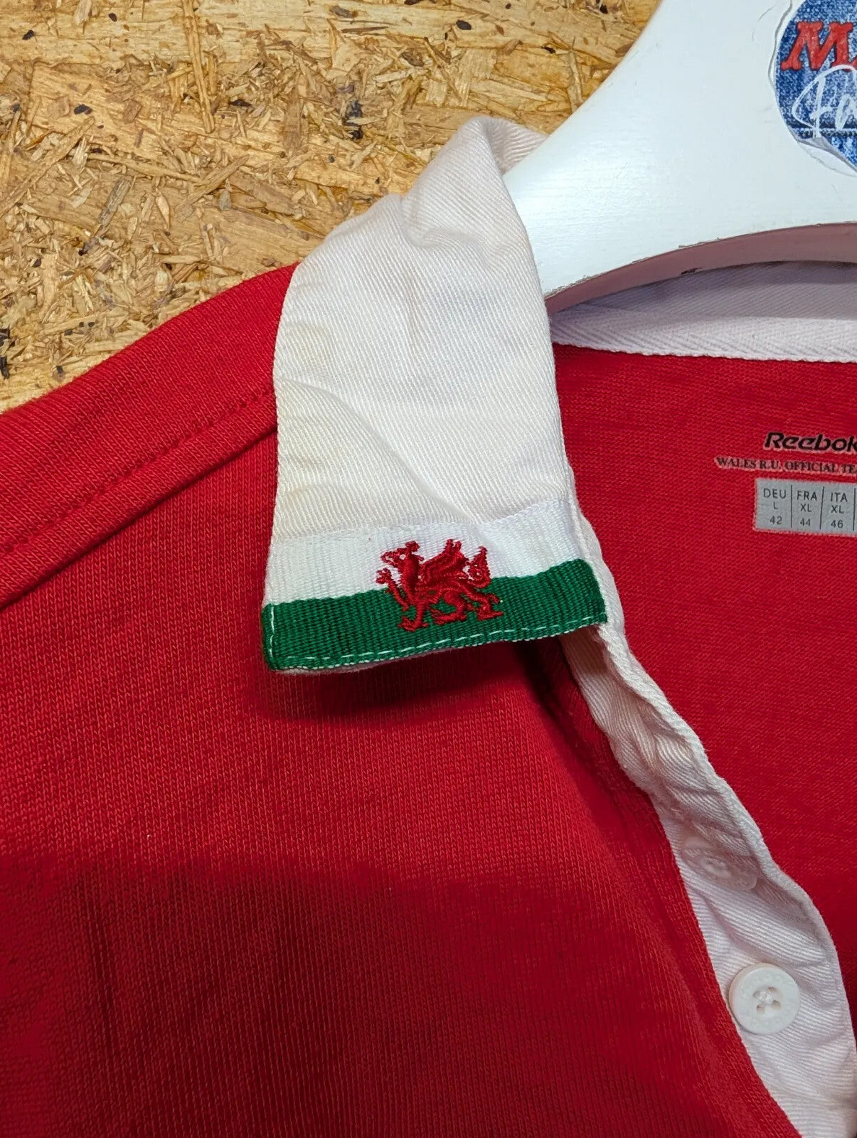 Wales Rugby 04/06 Shirt Womens UK16 XL Red Button Up L/S Cymru Reebok WRU