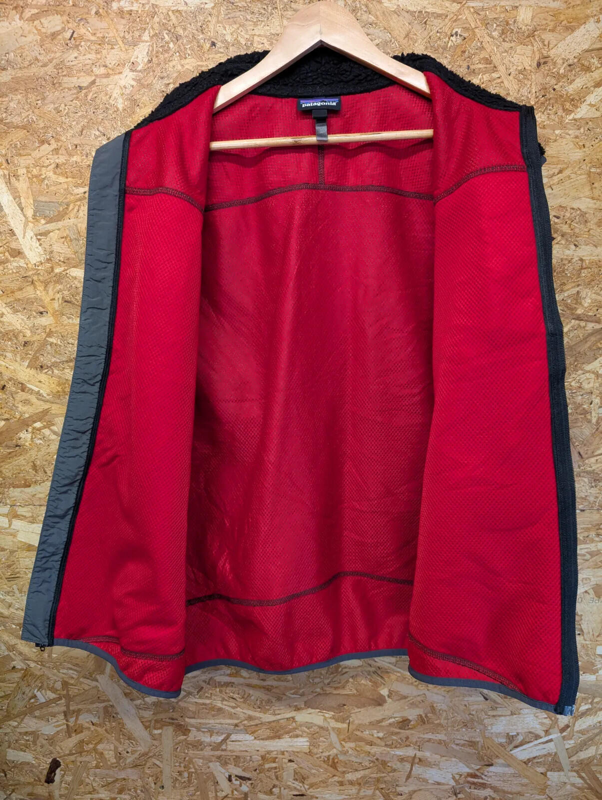 Patagonia Retro-X Vest Fleece Mens XL Black Deep Pile Full Zip Borg Sherpa Gilet