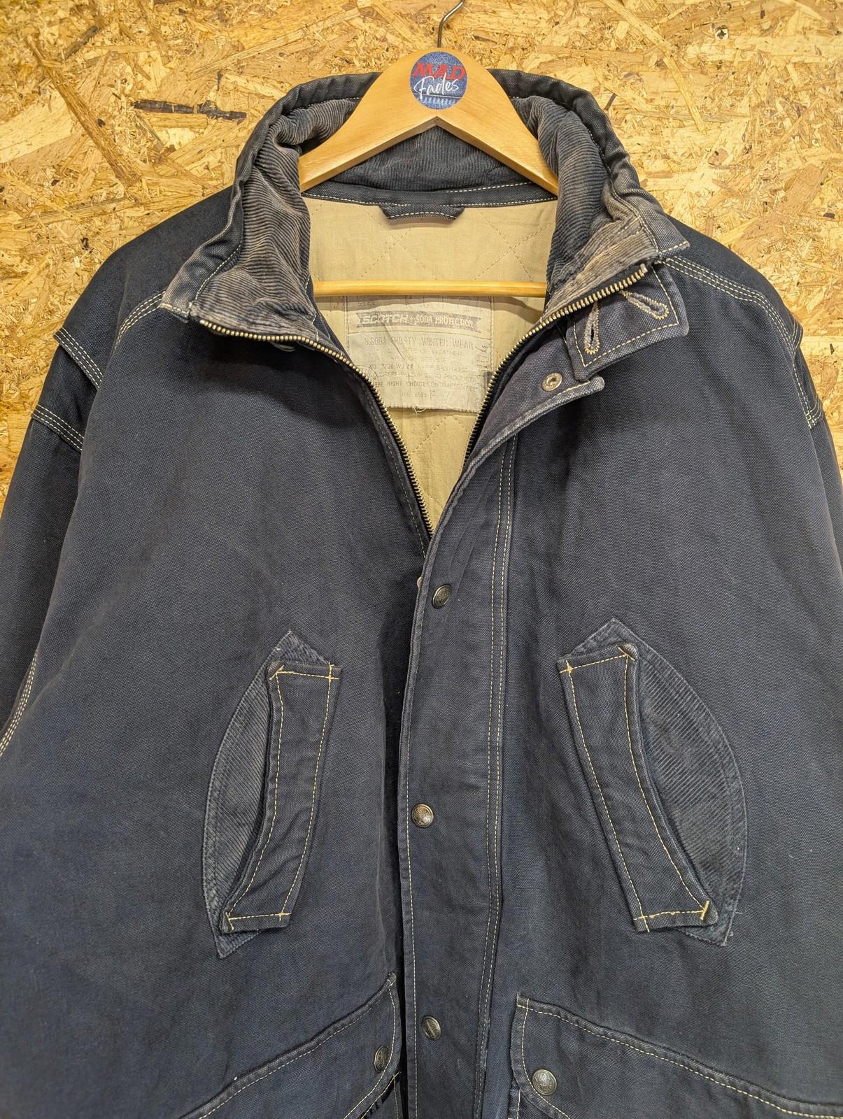 Scotch & Soda Canvas Chore Jacket L-XL Men Padded Heavyweight Navy Vintage 90s