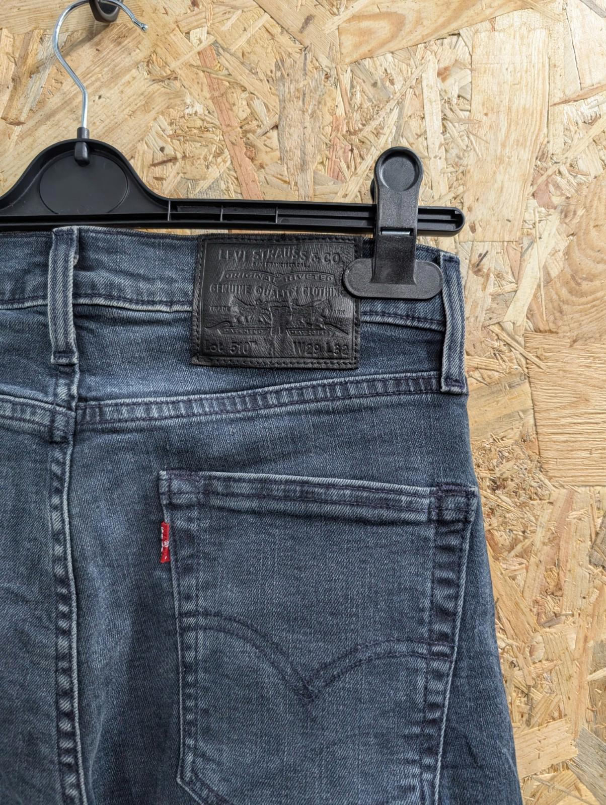 Levis 512 Slim Jeans W32 L32 Men Navy Blue Stretch Premium Big E Red Tab Zip Fly