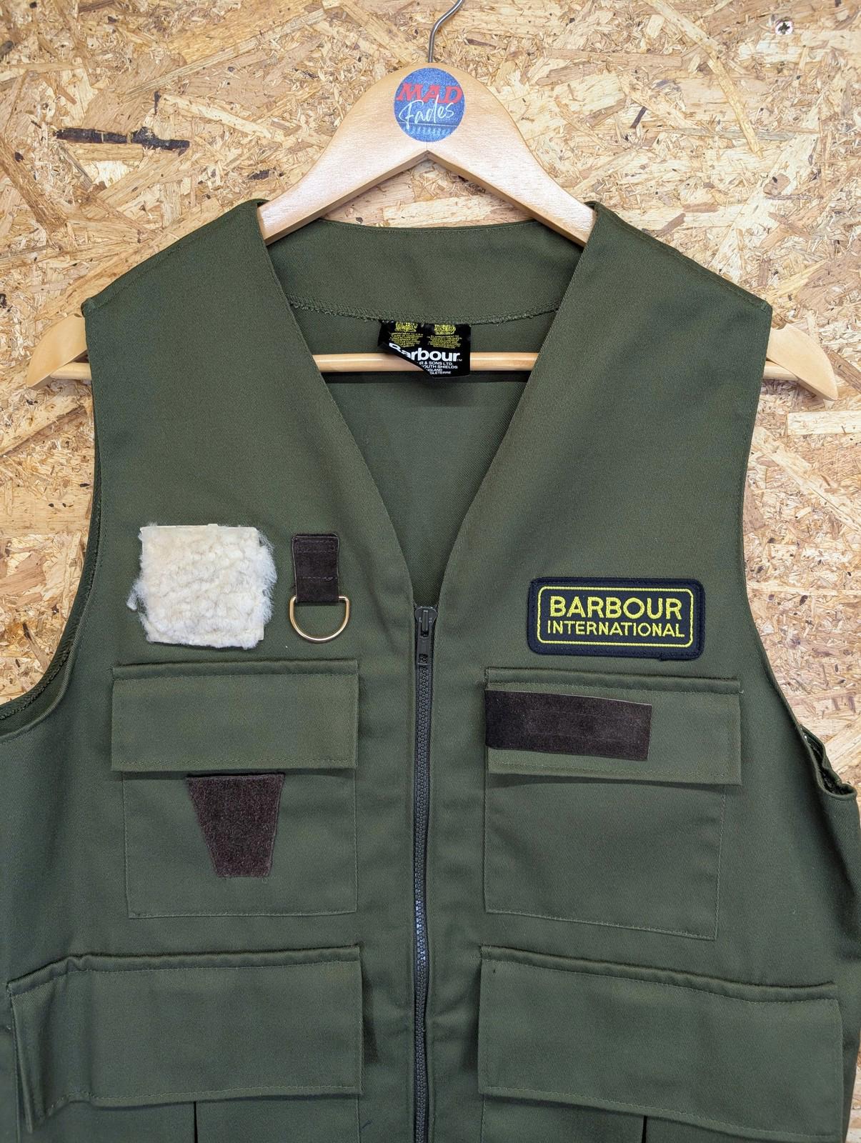 Barbour Vintage Vest Medium 80s Flyfisher Gilet Green Dry Fly Fishing Waistcoat