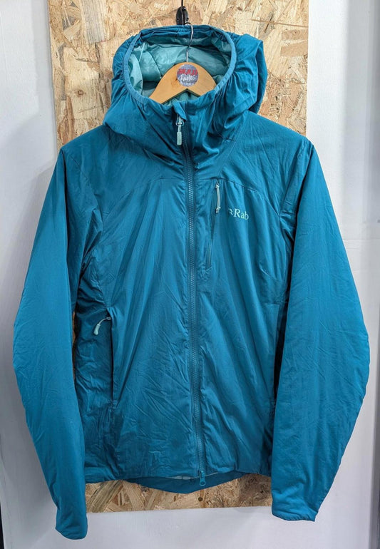 Rab Xenair Women Small 10 Jacket Hiking Walking Hooded Teal Blue Pertex Quantum