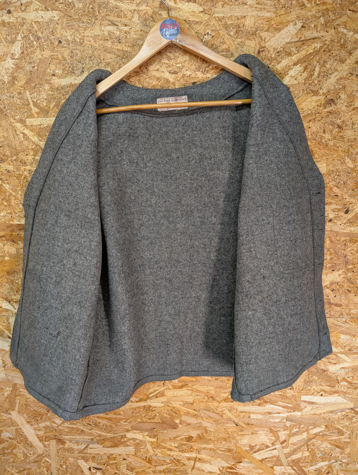 Filson Mackinaw Wool Vest Mens XL Heather Grey Body Warmer USA Made Gilet