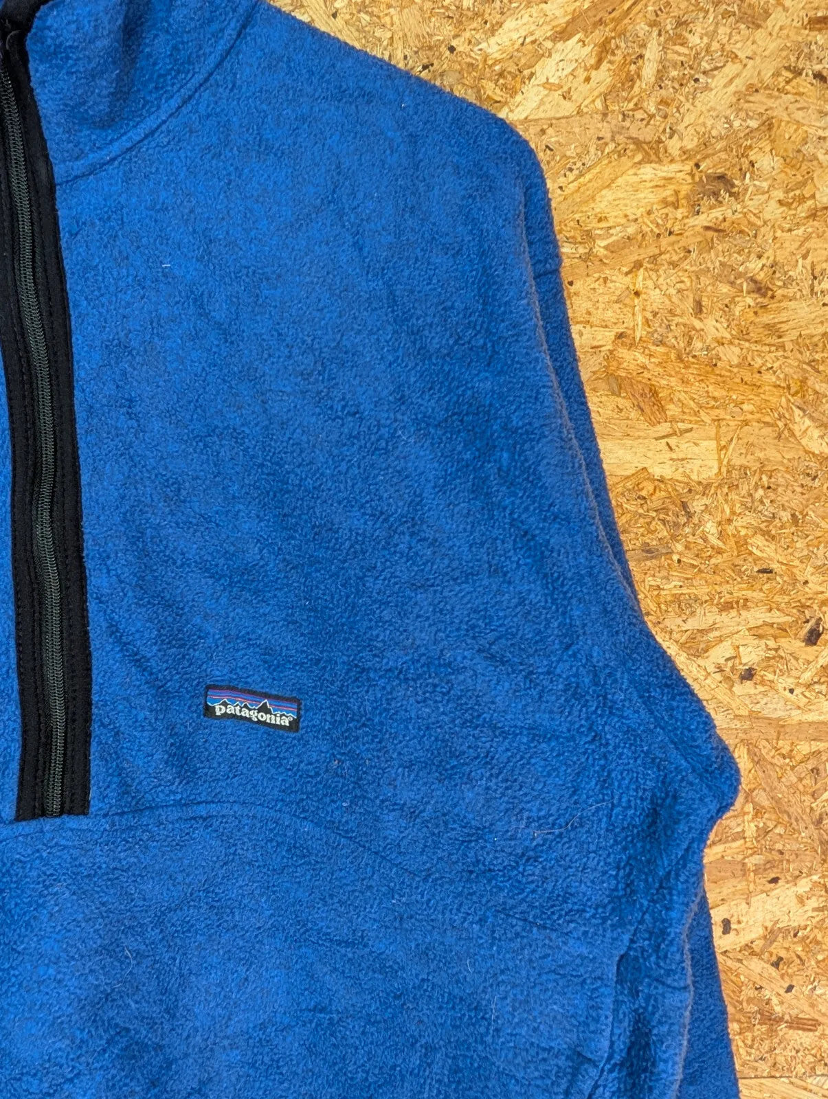 Vintage Patagonia Synchilla Marsupial Fleece Pullover Men Large Blue 1/2 Zip 90s
