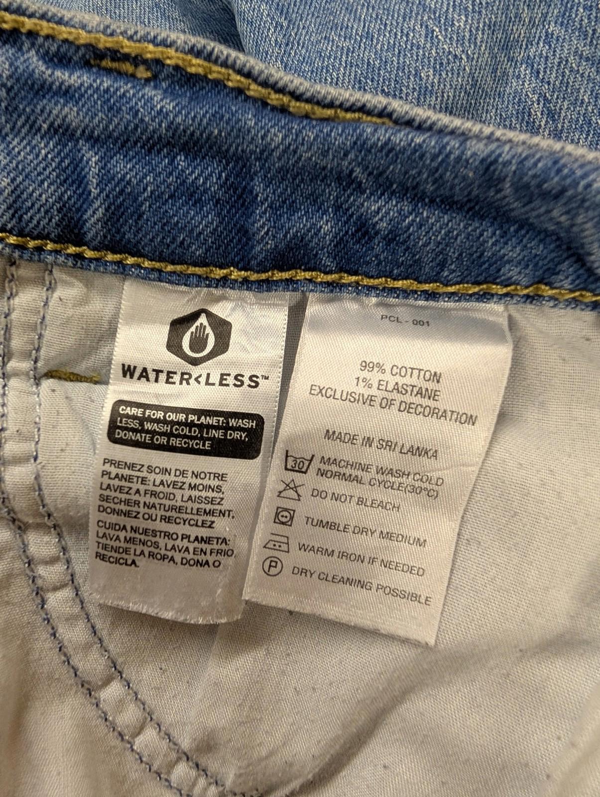 Levis Jeans UK 16 W34 L29 Women Deepika Padukone Straight Leg Blue Stonewash