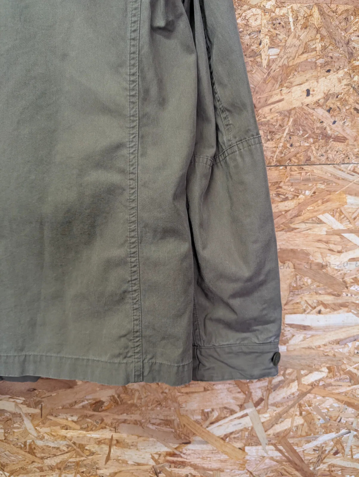 All saints Shirt Chore Jacket Mens Large Olive Green Cotton Ribbed Cord Collar