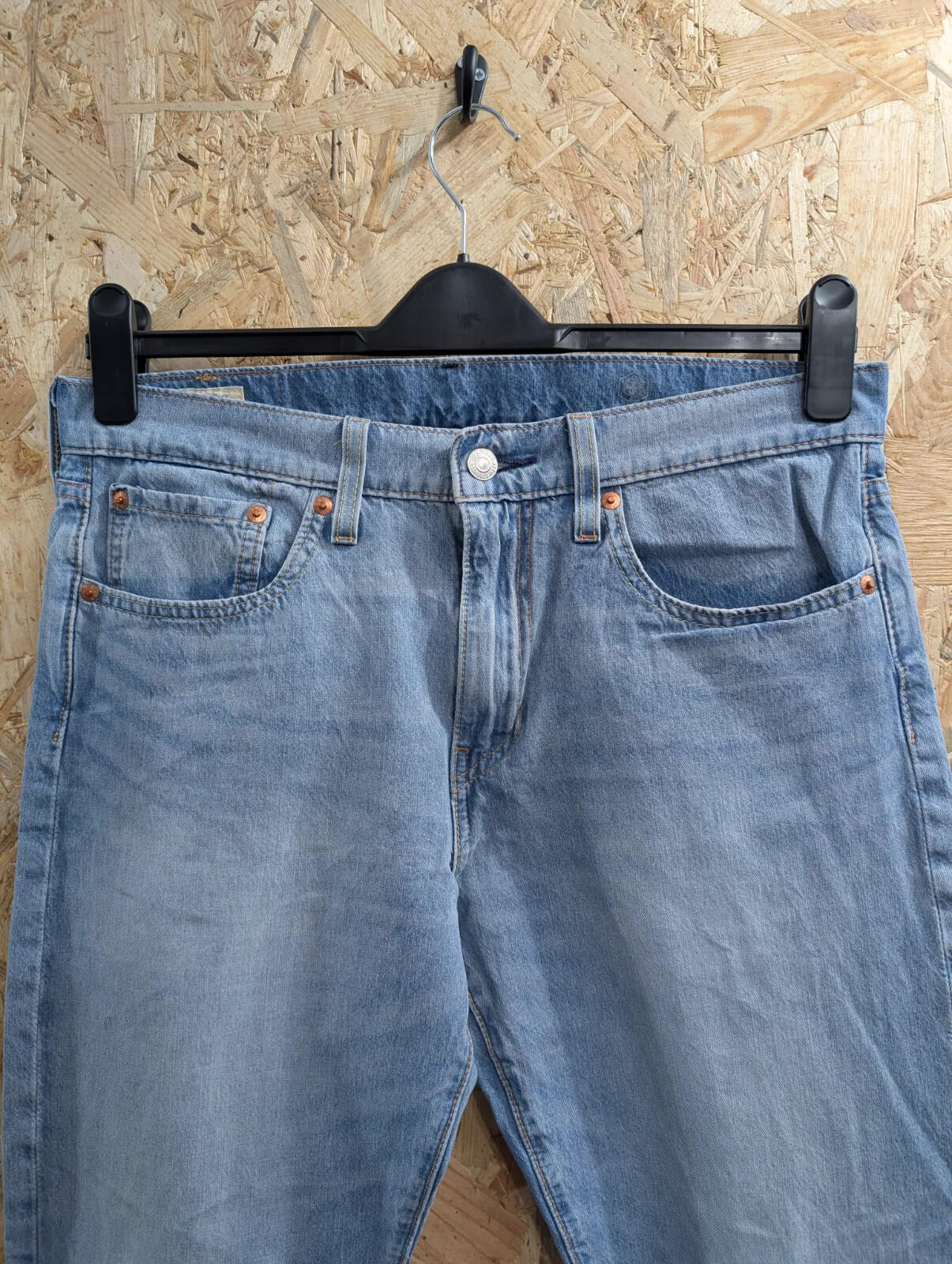 Levis 502 Jeans Mens W32 L32 Light Blue Wash Denim Zip Fly Regular Straight Leg