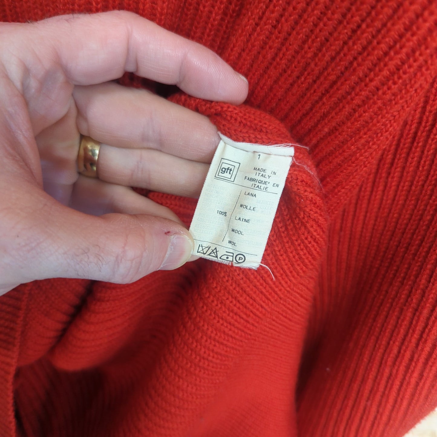 Valentino Mens Jumper Vintage 80s Knit 100% Wool Red Beachwear Made In Italy XL