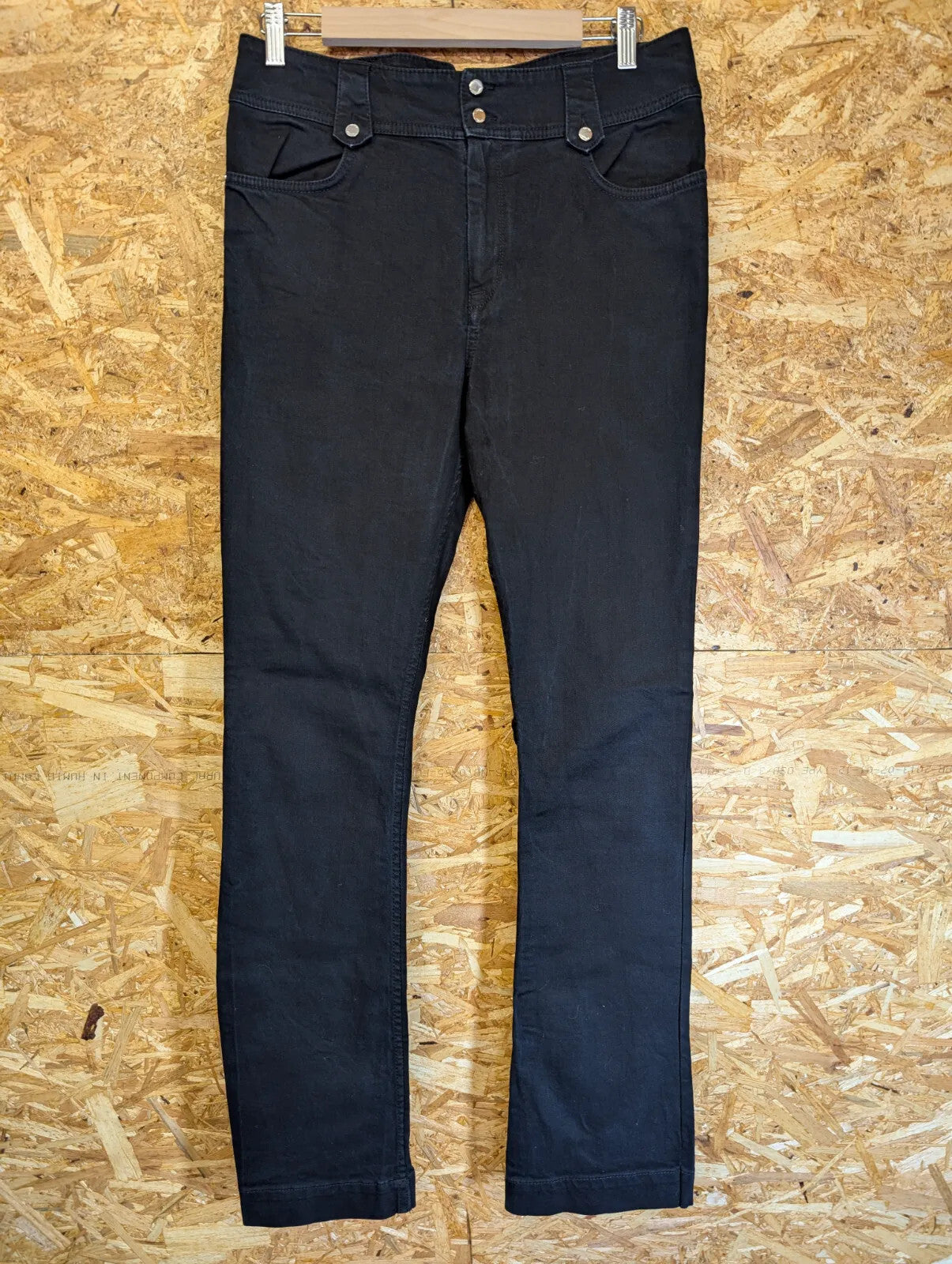 Karen Millen Jeans Womens UK14 W32 L34 Tall Black Denim Cotton Stretch Slim Y2K