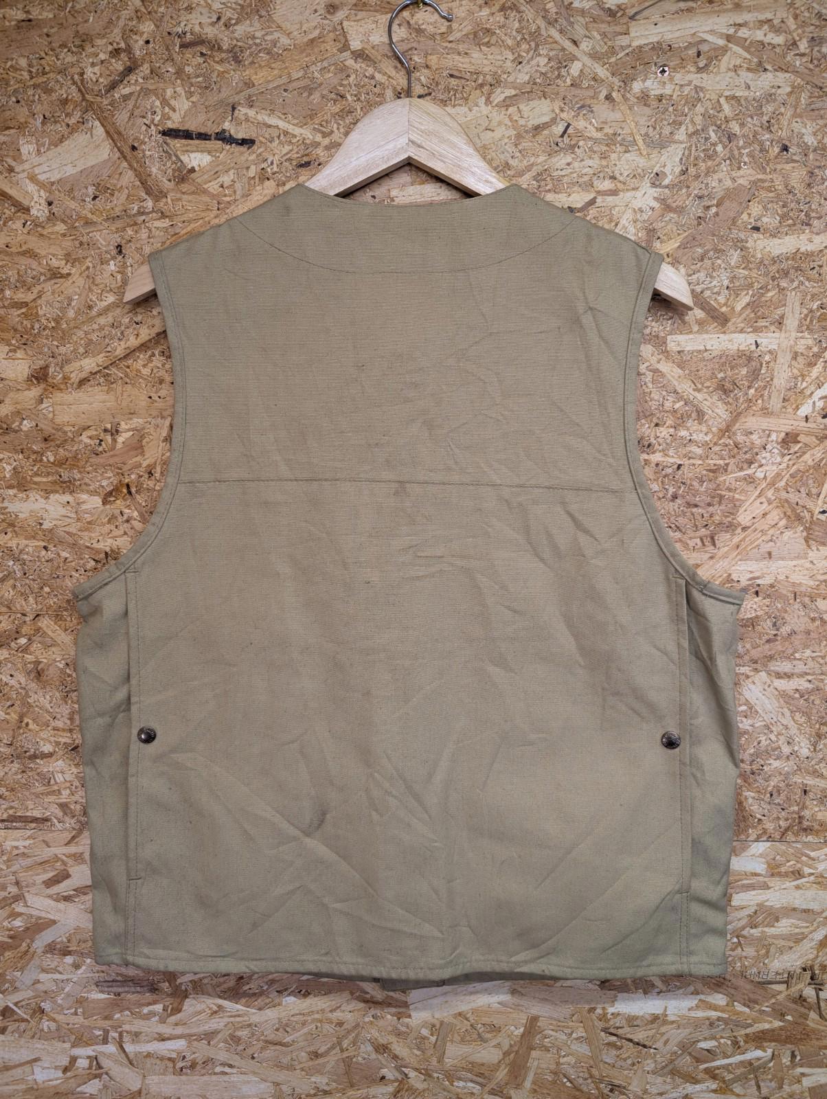 Filson Dry Cloth Vest 40 Medium Gilet Beige Made USA Canvas Sleeveless Tin Cloth