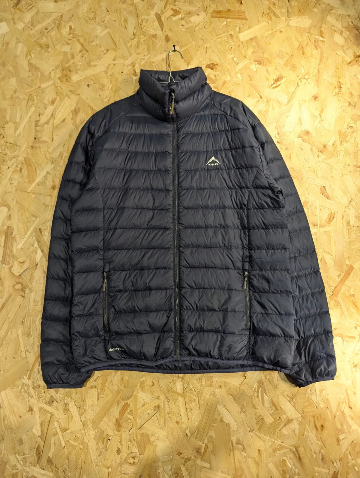 K Way Drake Puffer Jacket Mens Large Navy Duck Down Filled 650 Power Lightweight