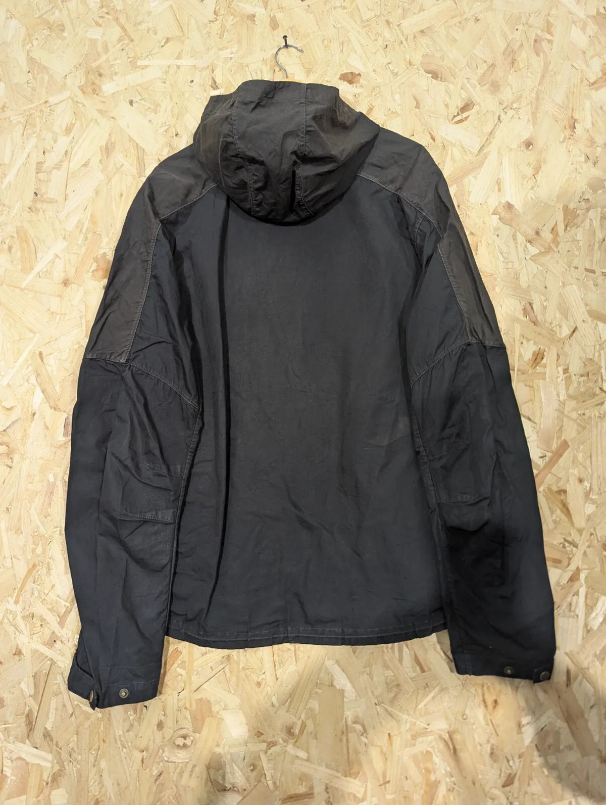 Fjallraven Sten Jacket Mens XXL Black G1000 Wax Canvas Hooded Pockets Parka