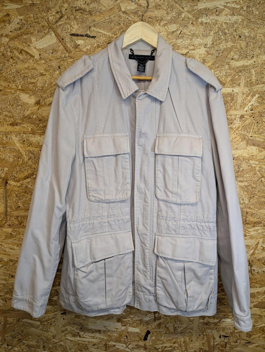 Marc Jacobs Chore Jacket Mens XL Military Cream Stone Cotton Utility Oi Polloi