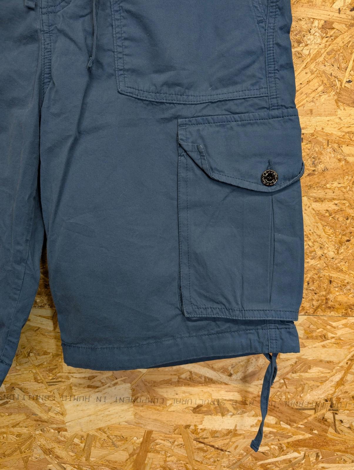 Pretty Green Cargo Shorts W32 Men Drawstring Hem Teal Blue Casual PG Gallagher