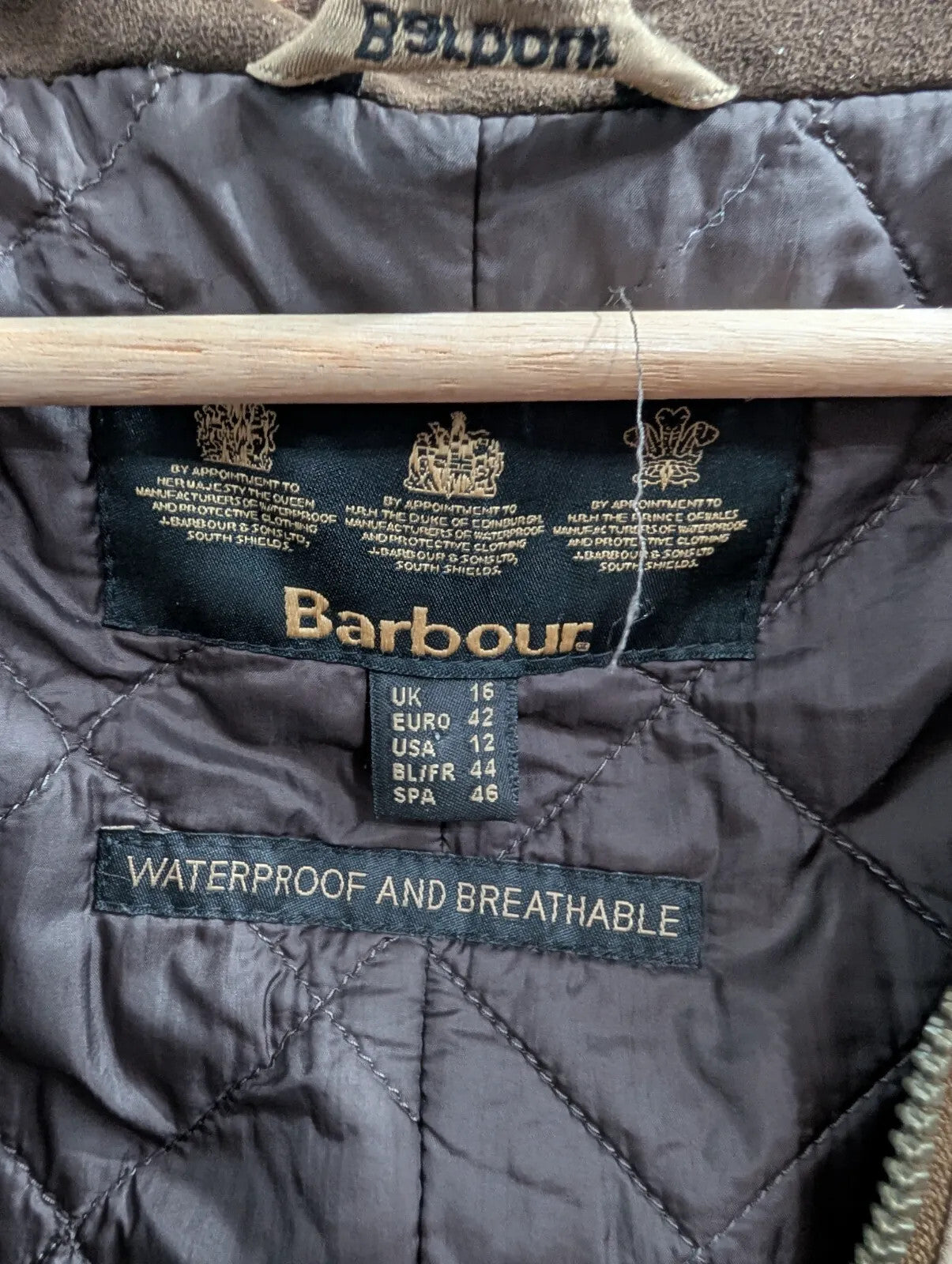 Barbour L1904 Monaco Utility Jacket Womens UK16 Mushroom Waterproof Breathable