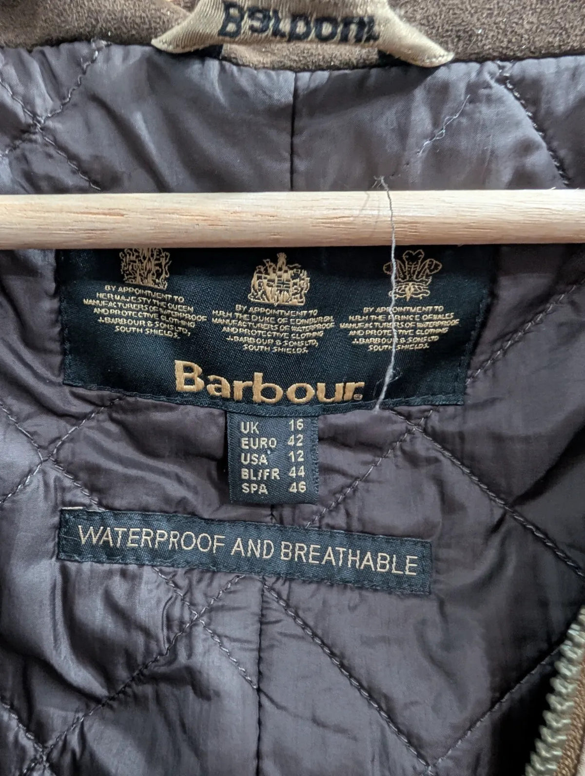 Barbour L1904 Monaco Utility Jacket Womens UK16 Beige Waterproof Breathable