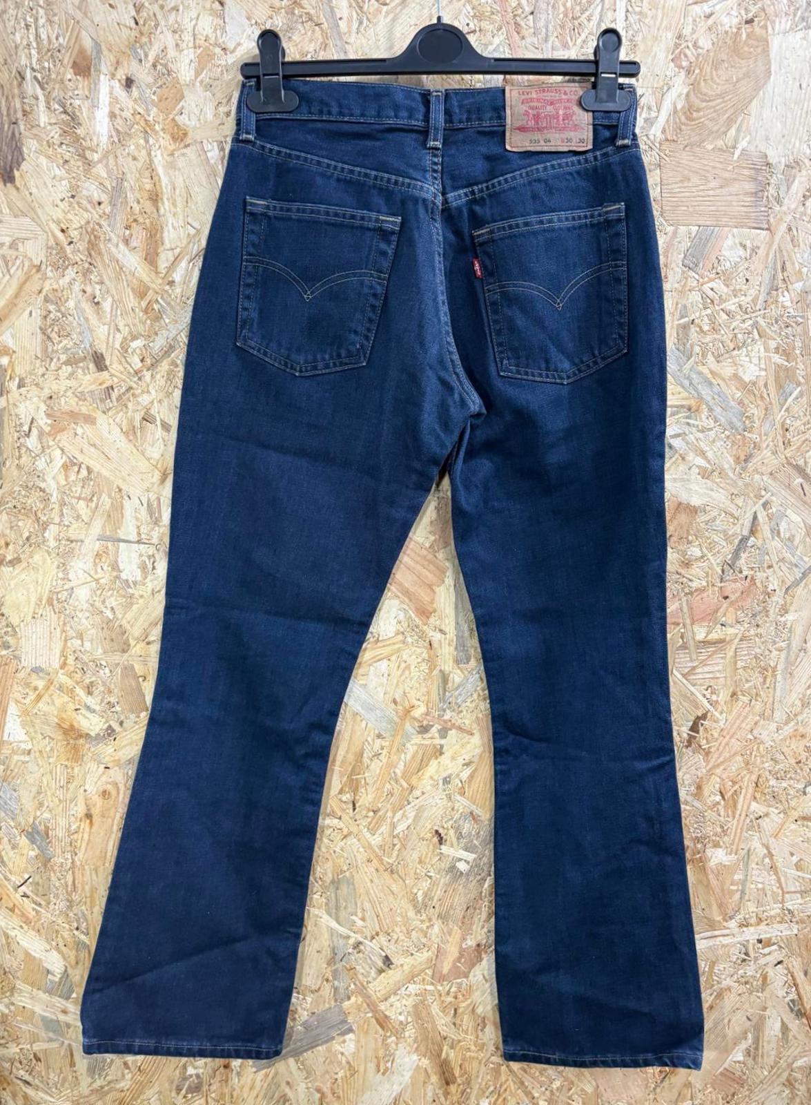 Levis 535 Bootcut Jeans W30 L30 Vintage Y2K Dark Blue Denim Zip Fly Red Tab