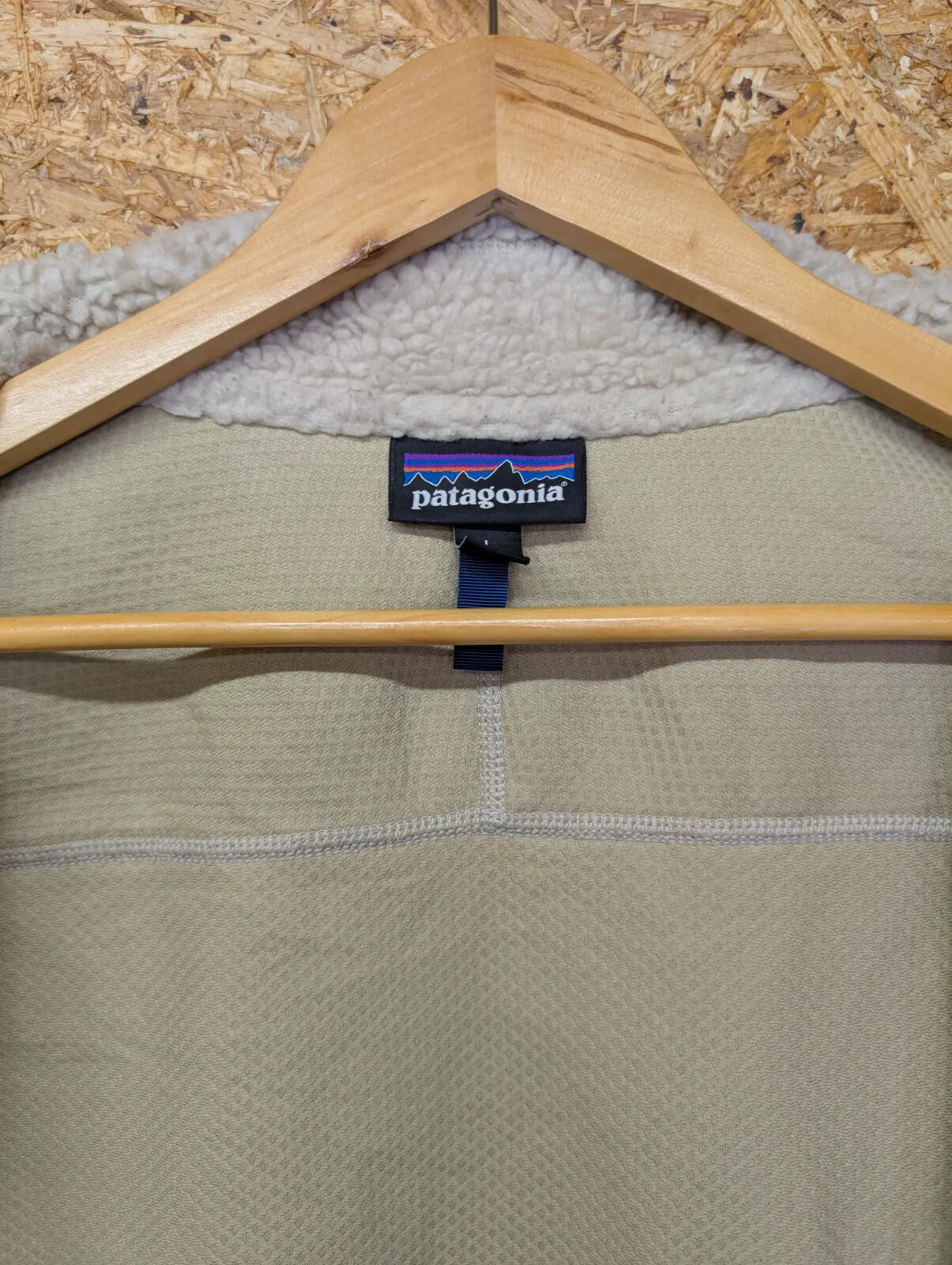 Patagonia Oatmeal Retro-X Pile Fleece Large Vest Zip Cream Gilet Bodywarmer