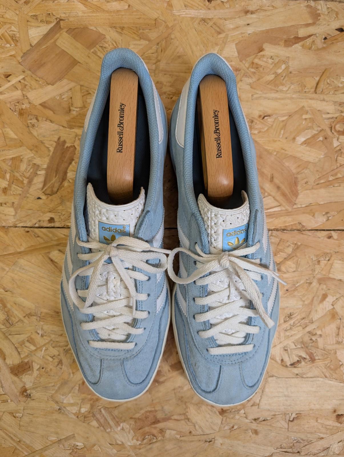Adidas Gazelle Trainers UK 11 Mens Y2K Sky Blue Suede Classic Casual Lace Up