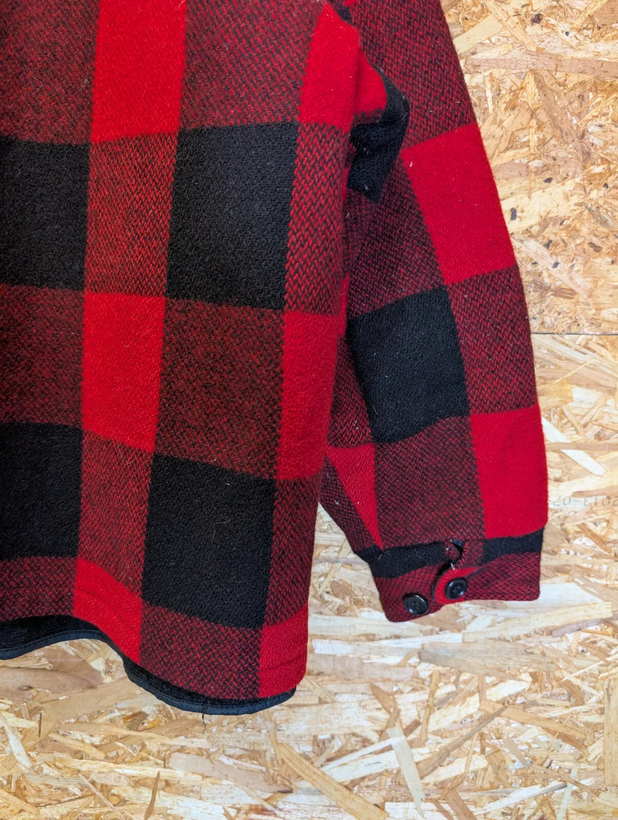 Woolrich Buffalo Jacket Mens XXL Red Black Plaid Check Sherpa Lined USA Made 70s