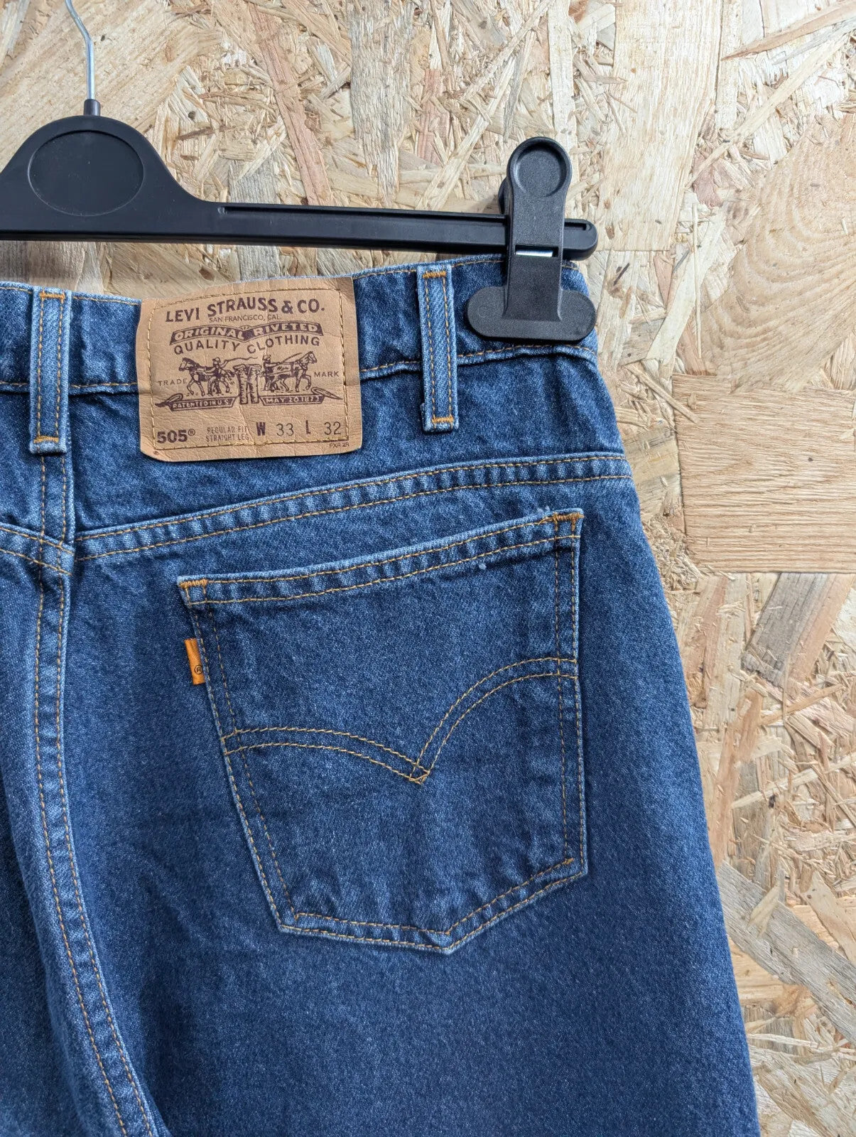 Vintage Levis 505 Blue Denim Jeans Mens W33 L32 Orange Tab Straight Mexico 90s