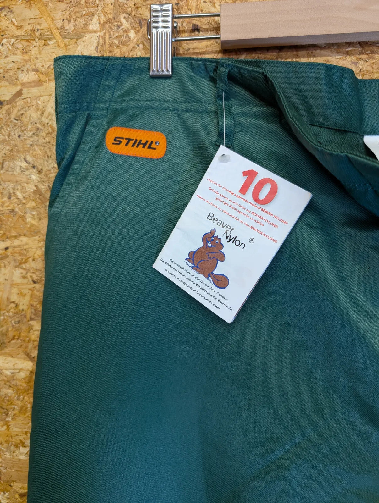 Stihl Protective Trousers W38 L32 Green Beavernylon Chainsaw Class 1 EN 381 Work