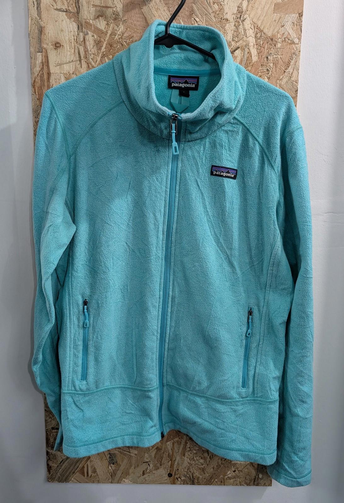 Patagonia Fleece Jacket Large Women Zip Turquoise Blue Outdoor Hiking Walking